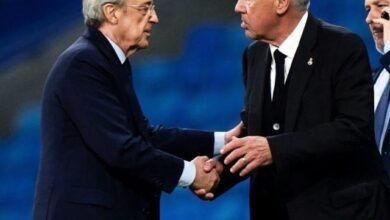 أهم جملة قالها بيريز لأنشيلوتي بعد خروج الريال من دوري الأبطال